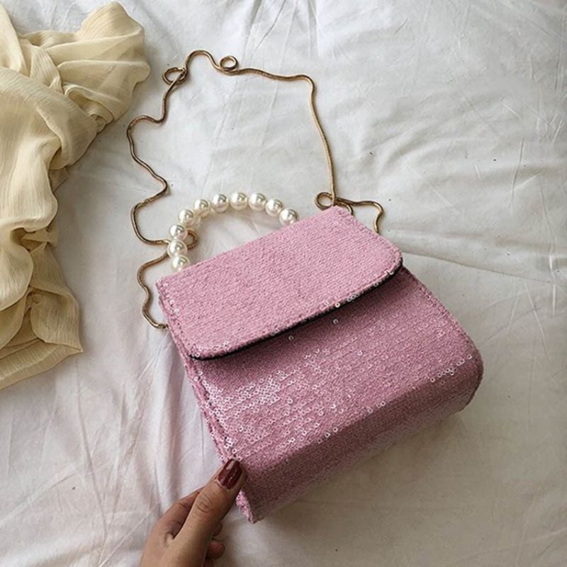 Crossbody Kabelka Pu Sequins Plain Paillette