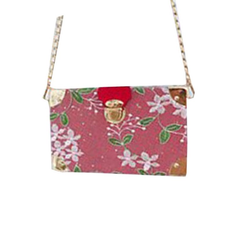 Crossbody Kabelky S Květinovou Výšivkou Z Pu Klopy