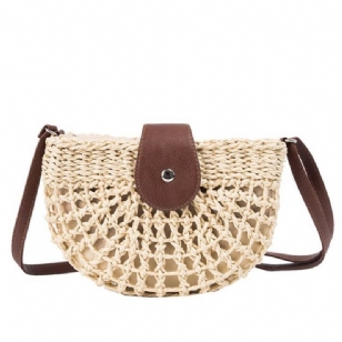 Crossbody Taška Na Pletené Sedlo Z Obyčejné Trávy