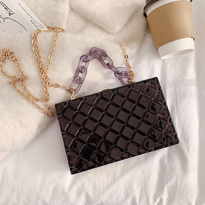 Korejské Crossbody Kabelky Lock Plain Flap