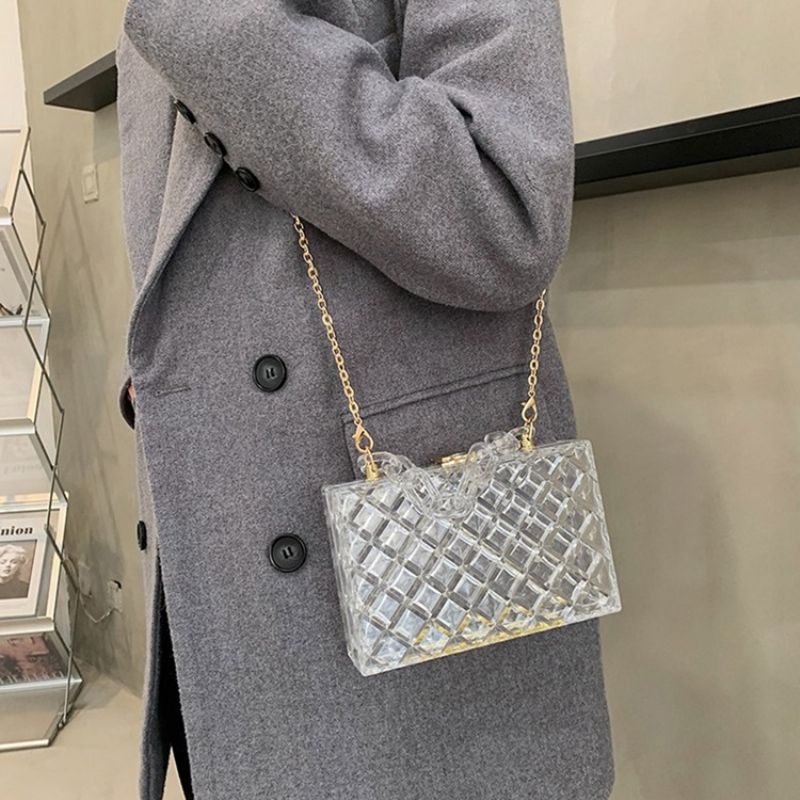 Korejské Crossbody Kabelky Lock Plain Flap