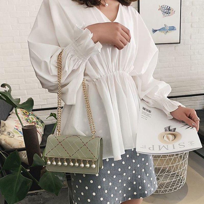 Pu Kostkované Kabelky S Řetízkem Obdélníkové Crossbody