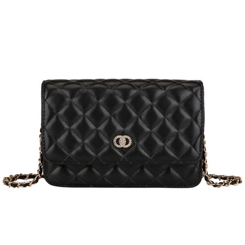 Pu Vlákno Kostkované Obdélníkové Crossbody Kabelky