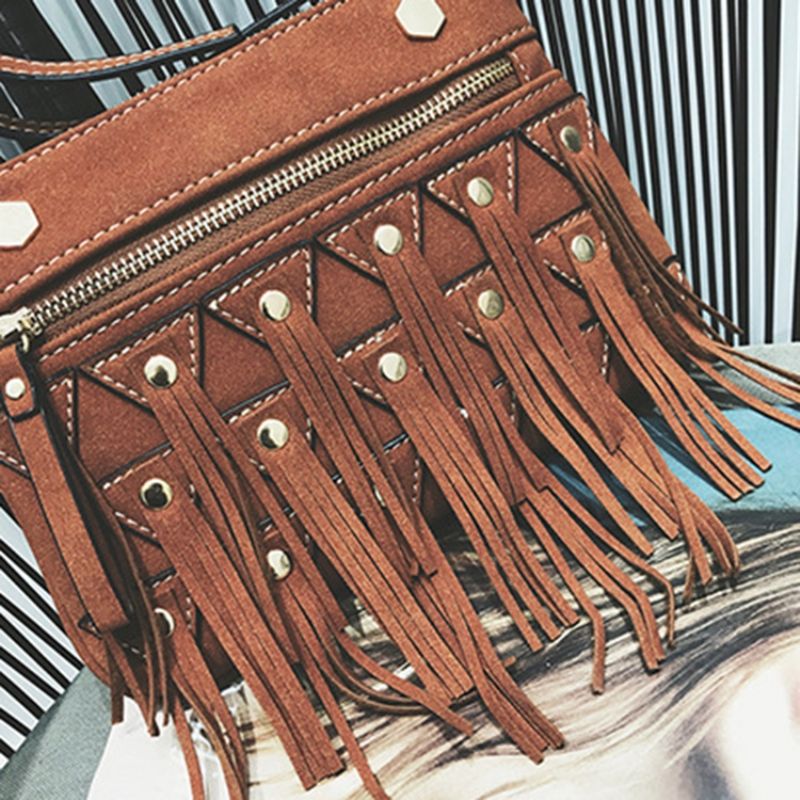 Vintage Geometric Tassel Crossbody Kabelka