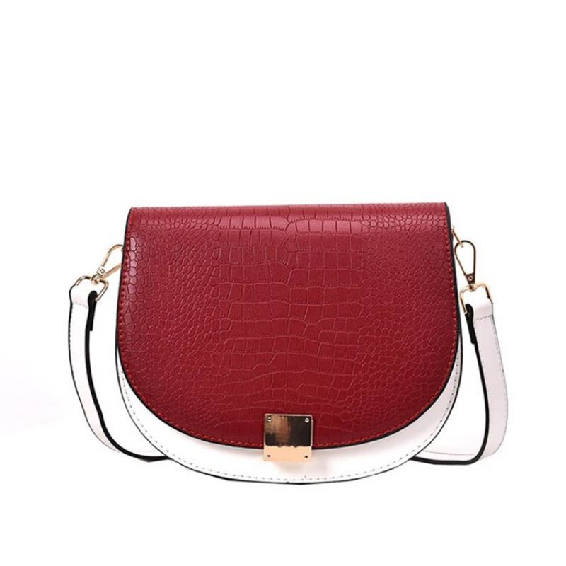 Závit Pu Sedlo Dvoubarevná Crossbody Kabelka