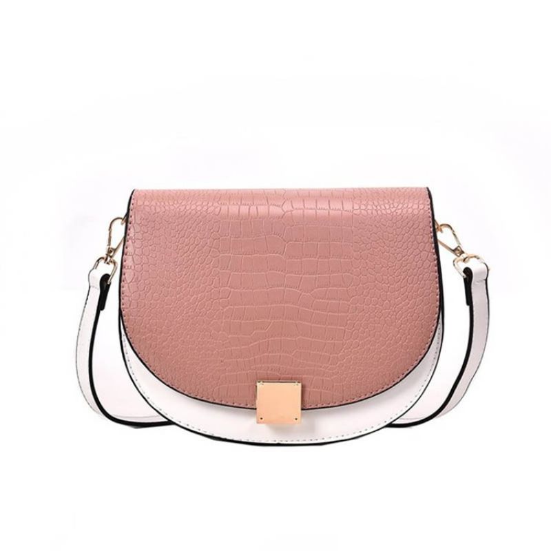 Závit Pu Sedlo Dvoubarevná Crossbody Kabelka