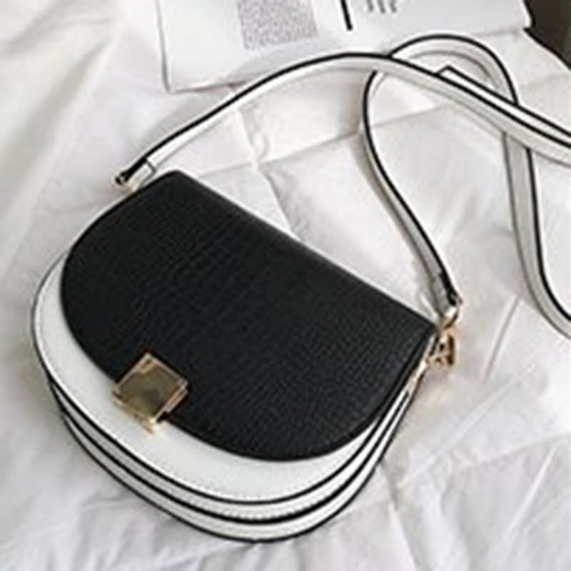 Závit Pu Sedlo Dvoubarevná Crossbody Kabelka