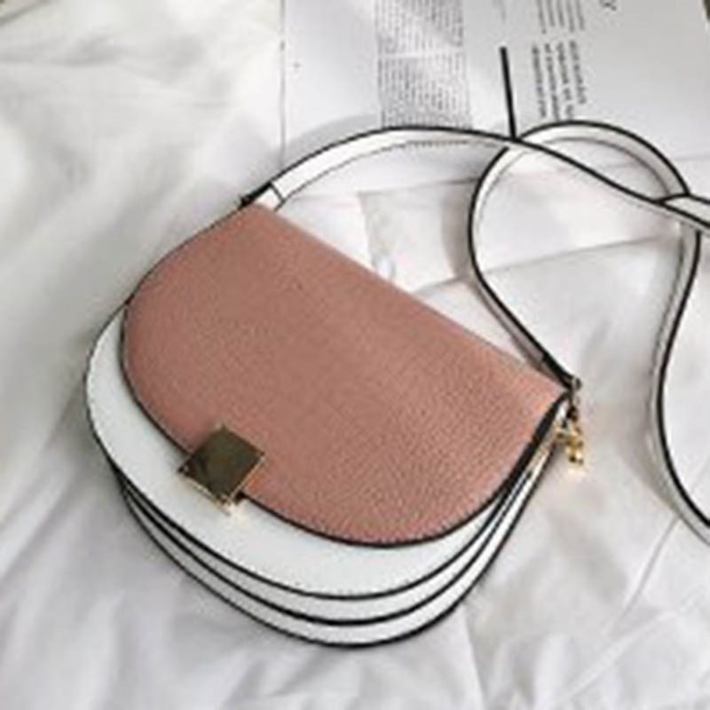 Závit Pu Sedlo Dvoubarevná Crossbody Kabelka