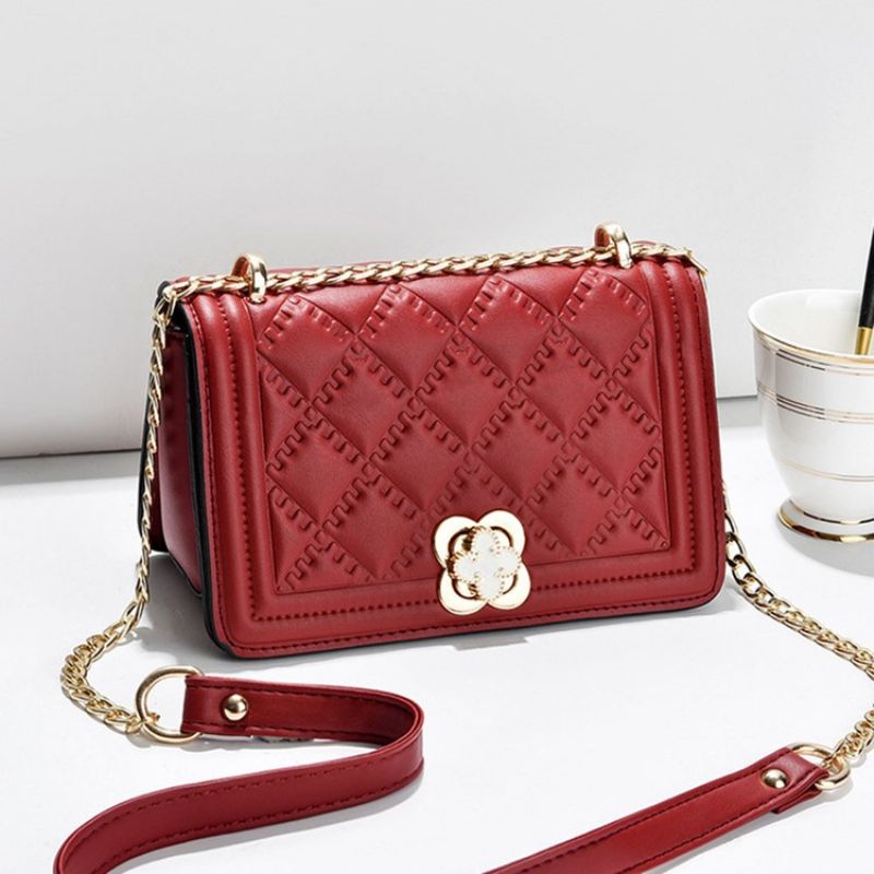 Řetízkové Obdélníkové Pu Kabelky Crossbody