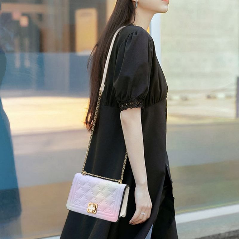 Řetízkové Obdélníkové Pu Kabelky Crossbody