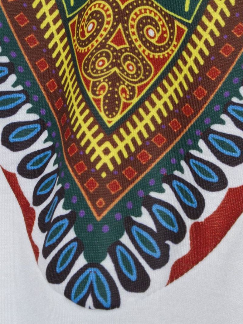 Africké Módní Pánské Tričko Dashiki S Výstřihem Do V A Krátkým Rukávem