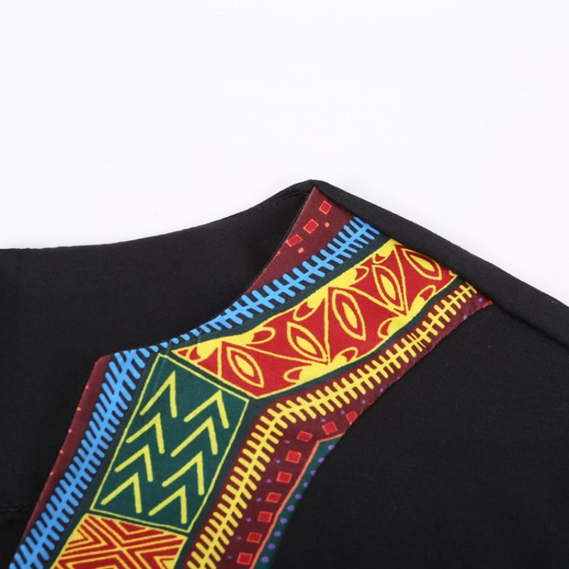 Africké Módní Pánské Tričko Dashiki S Výstřihem Do V A Krátkým Rukávem