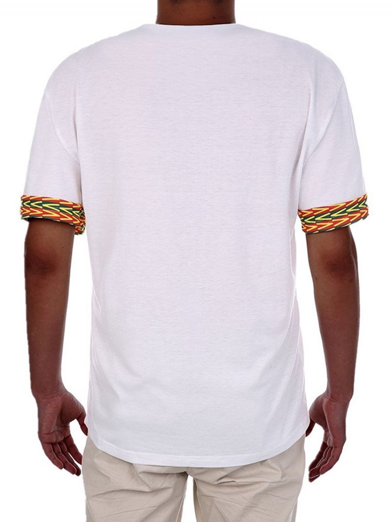 Africké Módní Pánské Tričko Dashiki S Výstřihem Do V A Krátkým Rukávem