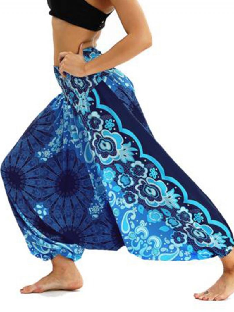 Bohemian Geometry Print Yoga Harem Kalhoty