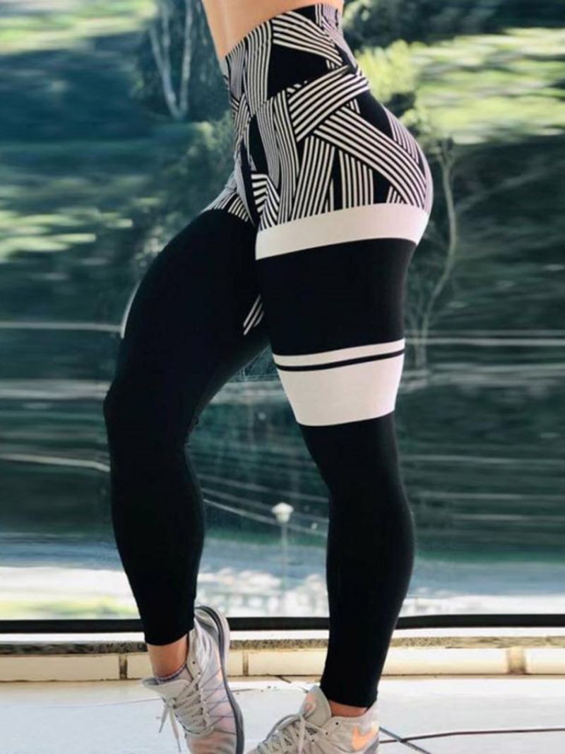 Pruhovaný Potisk Rychleschnoucí Dámské Legíny S Vysokým Pasem Kalhoty Na Jógu S Vysokým Pasem Legíny Tiktok