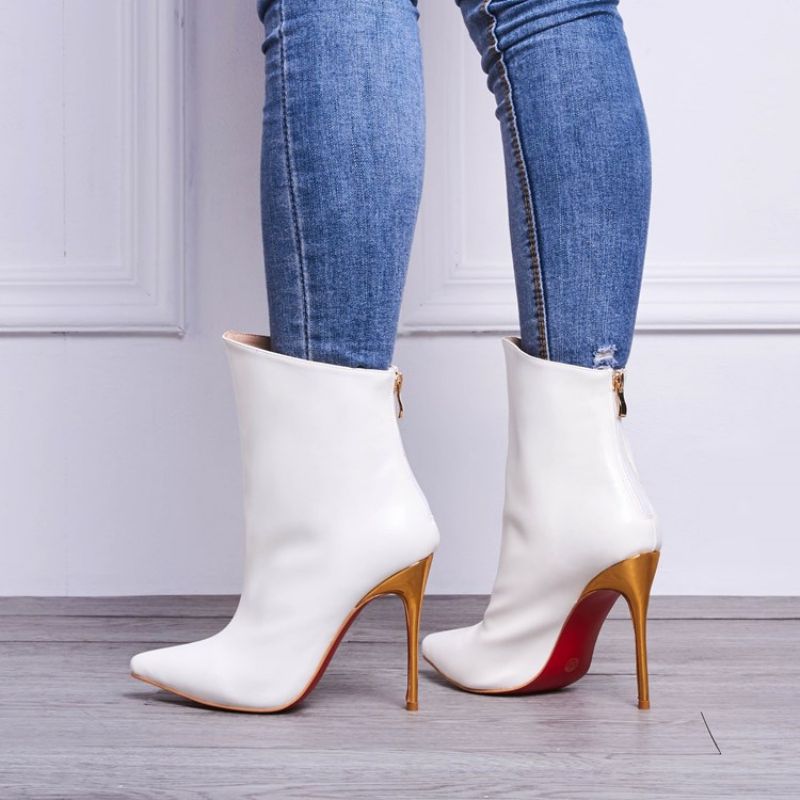 Boty Na Ultra Vysokém Podpatku White Point Toe