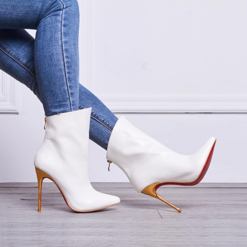 Boty Na Ultra Vysokém Podpatku White Point Toe
