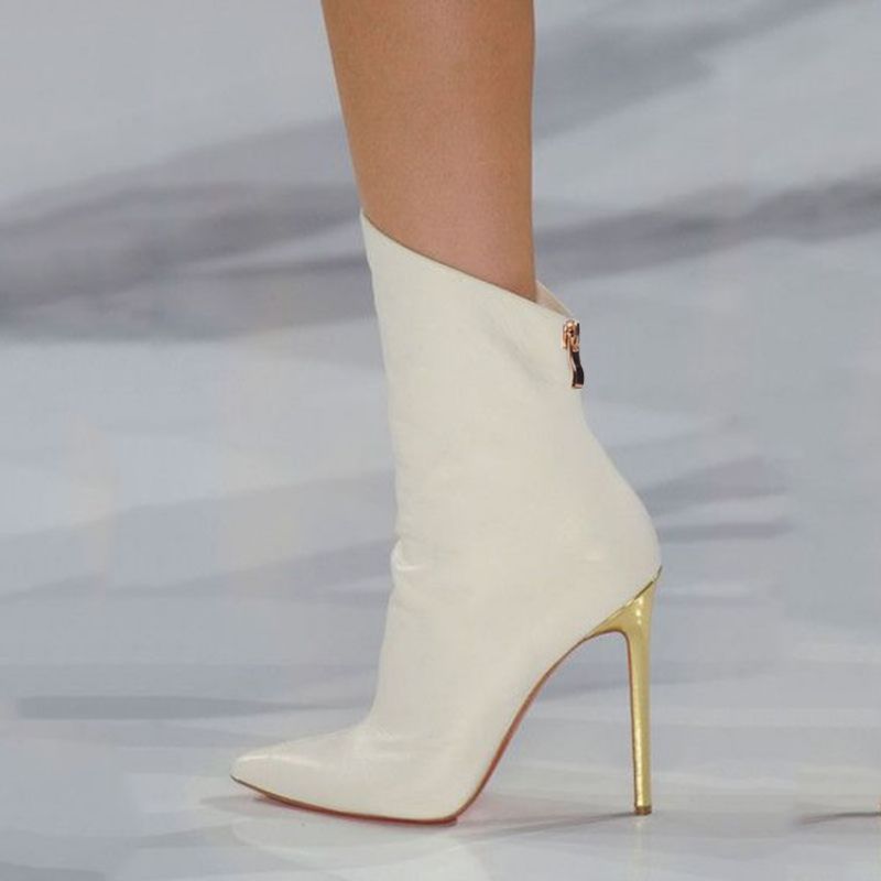 Boty Na Ultra Vysokém Podpatku White Point Toe