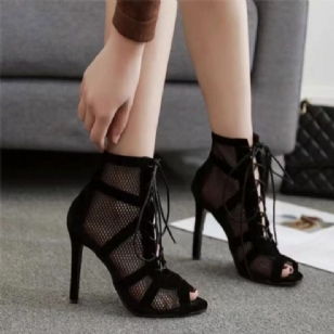 Obyčejné Boty Na Jehlovém Podpatku Peep Toe Mesh