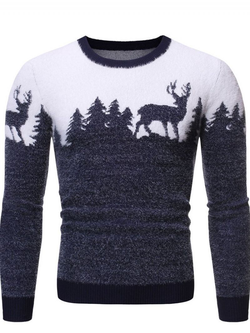 Pánský Tenký Svetr S Kulatým Výstřihem Standard Animal Winter