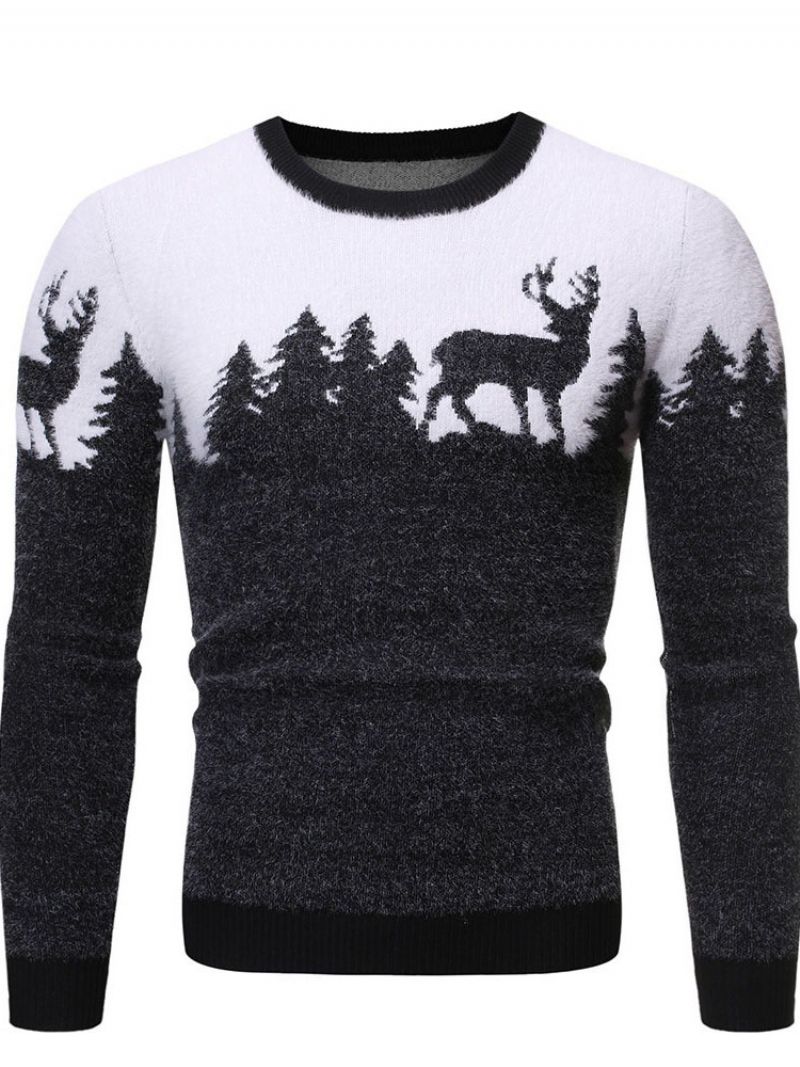 Pánský Tenký Svetr S Kulatým Výstřihem Standard Animal Winter
