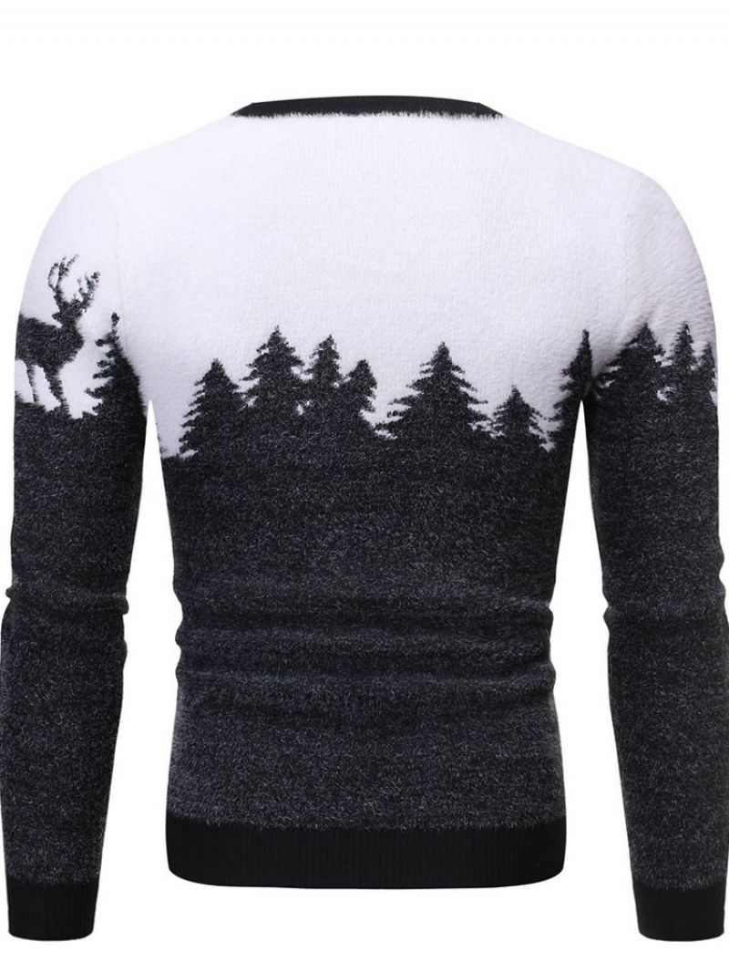 Pánský Tenký Svetr S Kulatým Výstřihem Standard Animal Winter