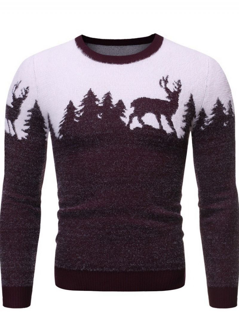 Pánský Tenký Svetr S Kulatým Výstřihem Standard Animal Winter