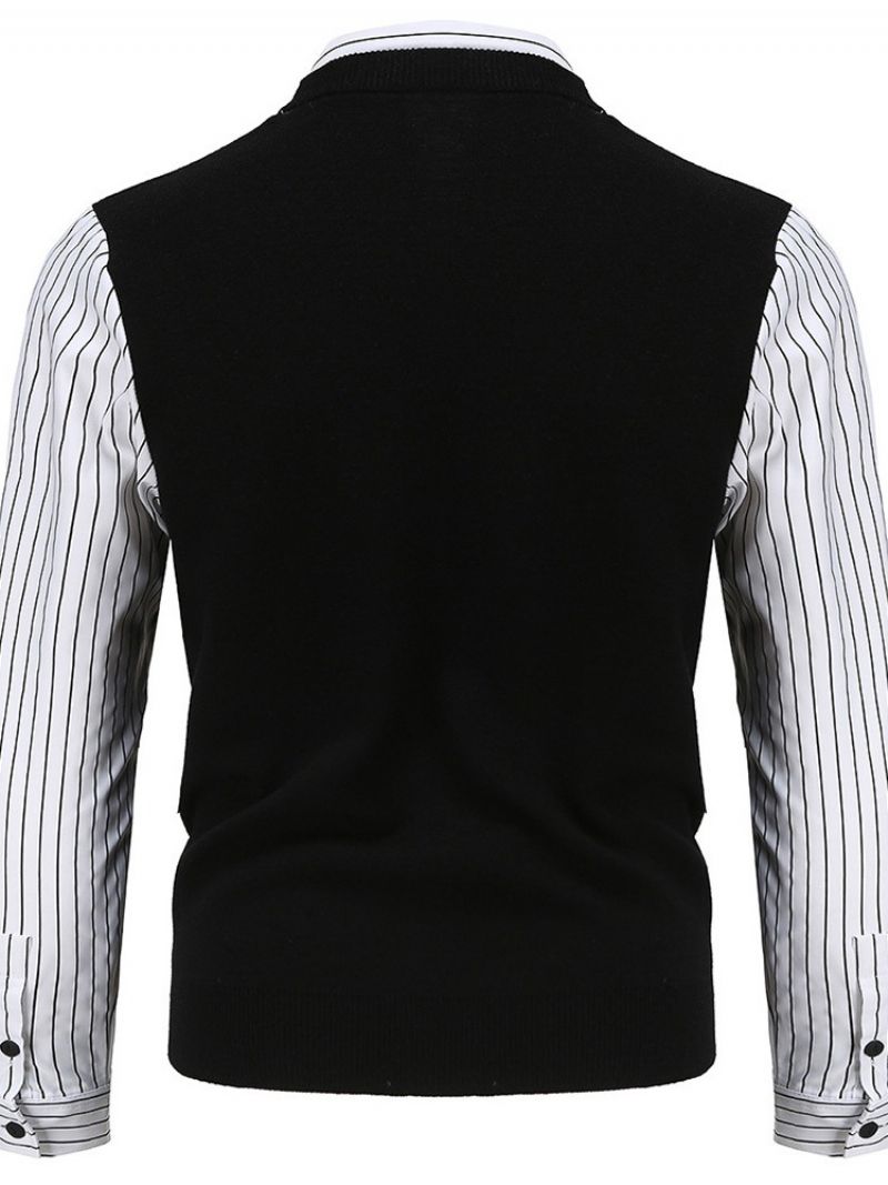 Zimní Ležérní Svetr Patchwork Standard Stripe