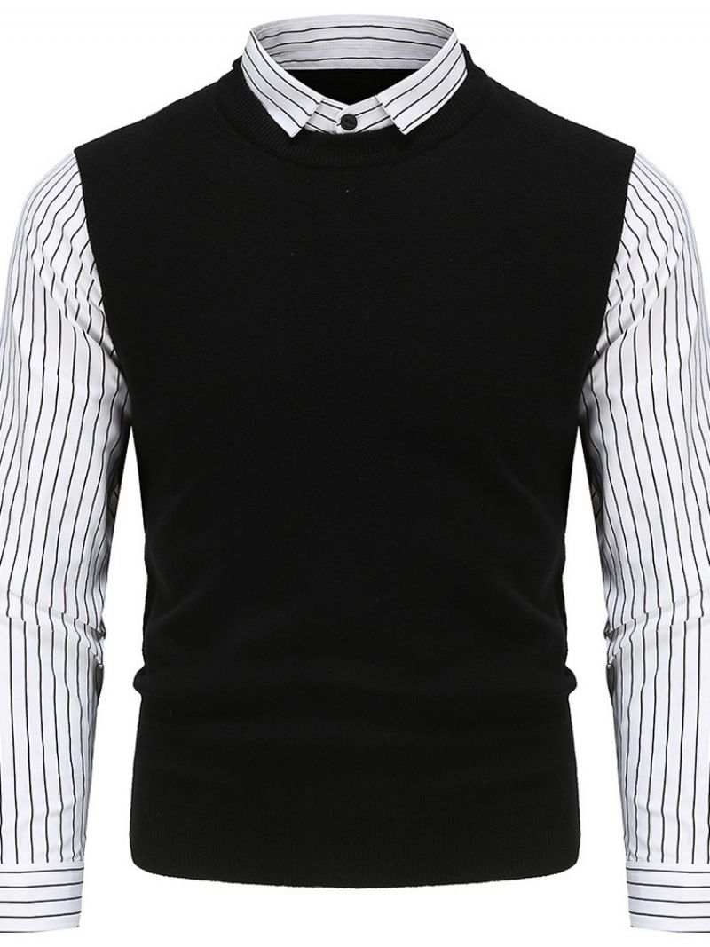 Zimní Ležérní Svetr Patchwork Standard Stripe