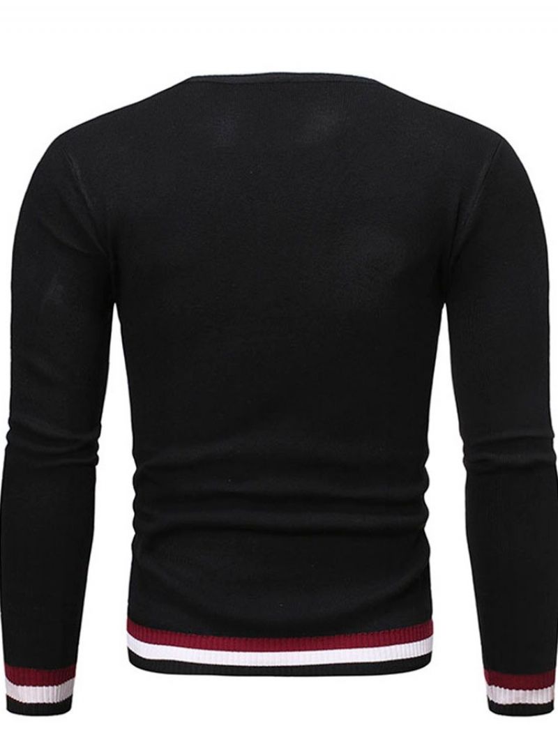 Zimní Tenký Svetr S Kulatým Výstřihem Standard Color Block